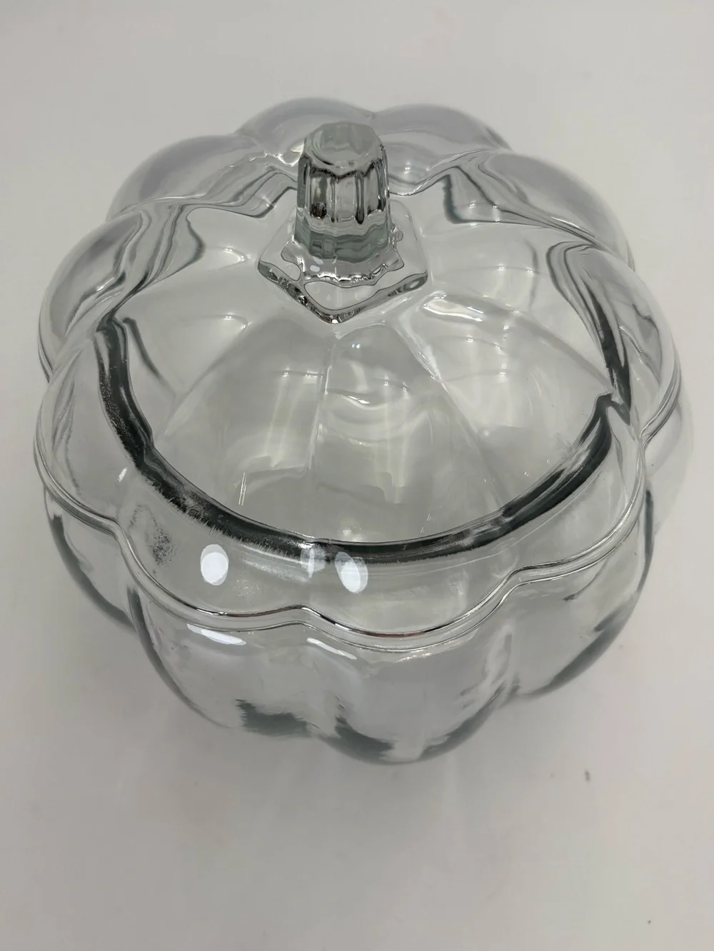 Anchor Hocking Clear Glass Pumpkin Candy Jar with Lid